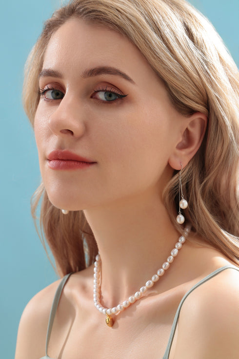 Dual Drop Freshwater Pearl Dangle Cluster Earrings - House Of Pearls